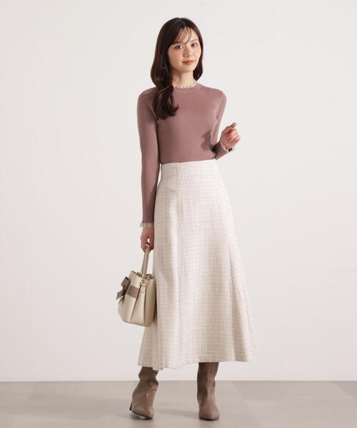PROPORTION BODY DRESSING(プロポーションボディドレッシング)の「<ウォッシャブル>部分シアーリブニット / 1215270100(ニット/セーター・レディース・ブラウン系その他/ブラック/ホワイト系その他/パープル・MEDIUM/SMALL)」の20枚目の写真