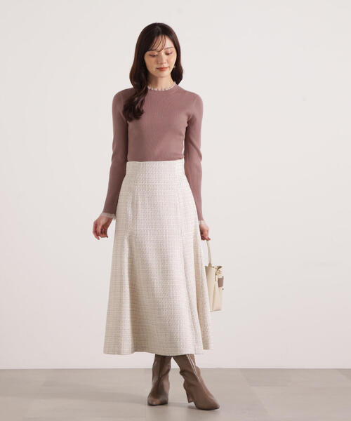 PROPORTION BODY DRESSING(プロポーションボディドレッシング)の「<ウォッシャブル>部分シアーリブニット / 1215270100(ニット/セーター・レディース・ブラウン系その他/ブラック/ホワイト系その他/パープル・MEDIUM/SMALL)」の21枚目の写真