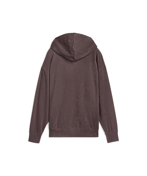 PUMA（プーマ）の「PUMA プーマ ウィメンズ ESS ELEVATED コンフォート ベロア リブ フーディ（パーカー・レディース・ブラック/オフホワイト/パープル系その他7・SMALL/X-LARGE/LARGE/MEDIUM）」の13枚目の写真