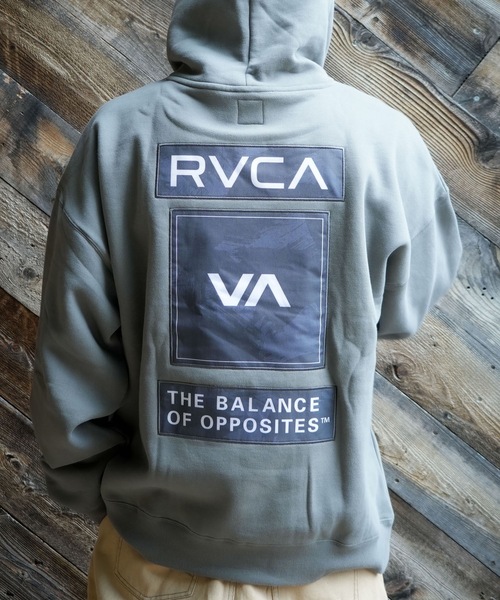 RVCA（ルーカ）の「RVCA メンズ THREE BOX RVCA HD パーカー 【2025年秋冬モデル】 @autumn/ルーカプルオーバーパーカー・フーディー（パーカー・メンズ・ホワイト/グリーン系その他/ブラック/ヘザーグレー・SMALL/MEDIUM/LARGE/X-LARGE）」の4枚目の写真