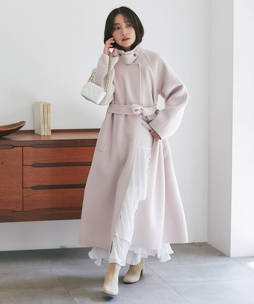 セール】【お上品大人っぽコート】ダブルフェイス2WAYロングコート