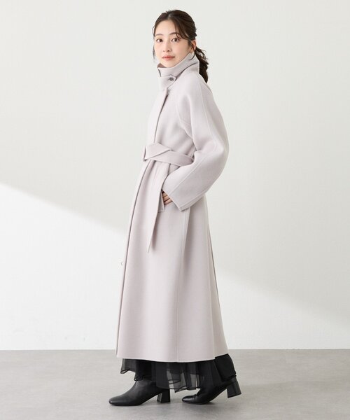 La boutique BonBon（ラブティックボンボン）の「【春まで使える！】ダブルフェイス２WAYロングコート（ステンカラーコート・レディース・ライトグレー/ピンク・FREE/PM）」の22枚目の写真