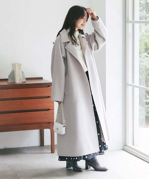 セール】【今すぐお届け！・お上品コート】ダブルフェイス2WAYロング
