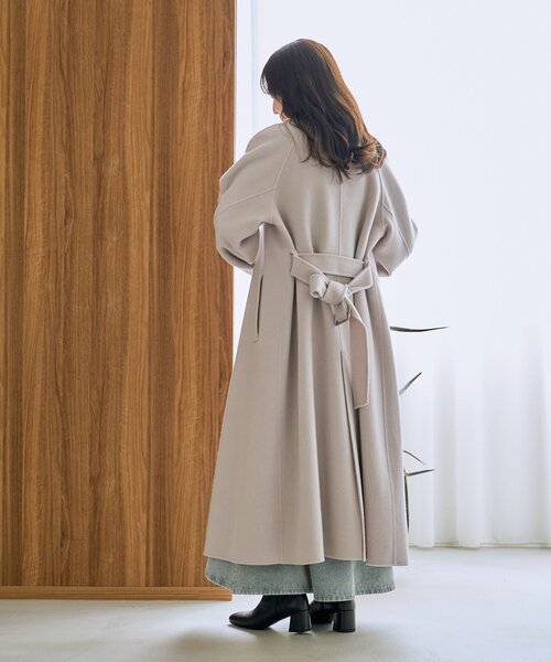 セール】【お上品大人っぽコート】ダブルフェイス2WAYロングコート