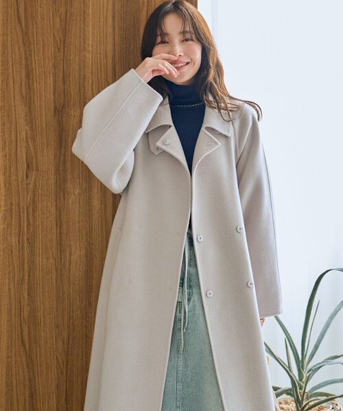 セール】【お上品大人っぽコート】ダブルフェイス2WAYロングコート