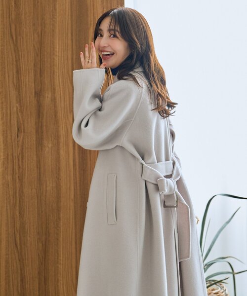 セール】【お上品大人っぽコート】ダブルフェイス2WAYロングコート