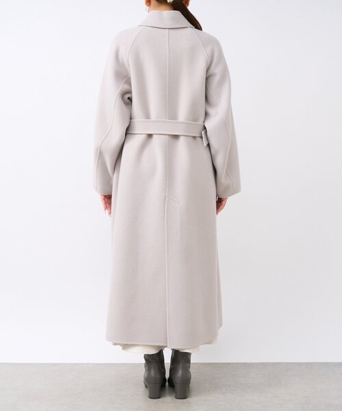 La boutique BonBon（ラブティックボンボン）の「【春まで使える！】ダブルフェイス２WAYロングコート（ステンカラーコート・レディース・ライトグレー/ピンク・FREE/PM）」の10枚目の写真