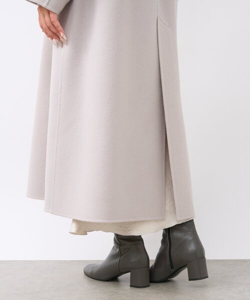 La boutique BonBon（ラブティックボンボン）の「【春まで使える！】ダブルフェイス２WAYロングコート（ステンカラーコート・レディース・ライトグレー/ピンク・FREE/PM）」の9枚目の写真