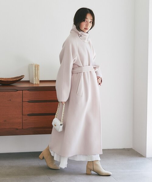 セール】【お上品大人っぽコート】ダブルフェイス2WAYロングコート