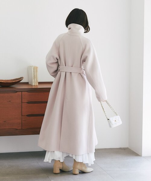 ロングコートSU-⭐︎様 S-size】PASSY / ノーカラーロングコート （その他アウター）｜BEIGE