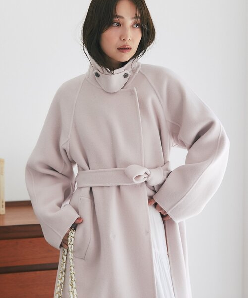 セール】【お上品大人っぽコート】ダブルフェイス2WAYロングコート