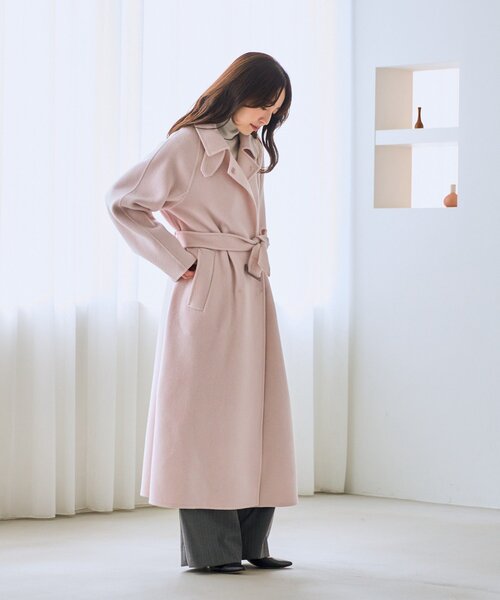 セール】【お上品大人っぽコート】ダブルフェイス2WAYロングコート