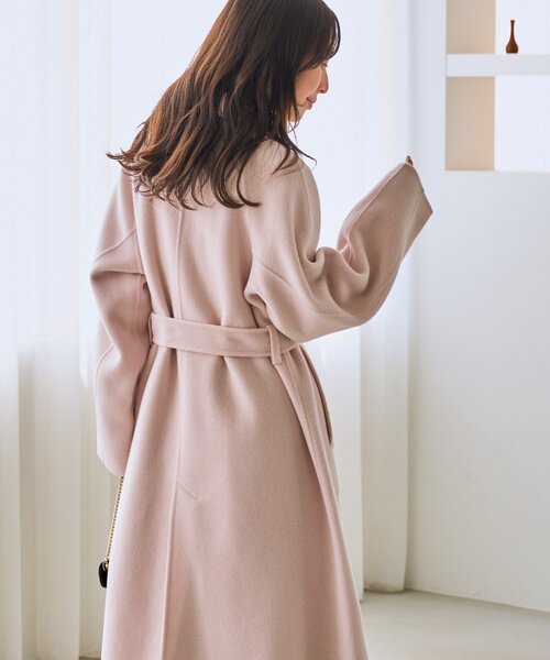 セール】【お上品大人っぽコート】ダブルフェイス2WAYロングコート