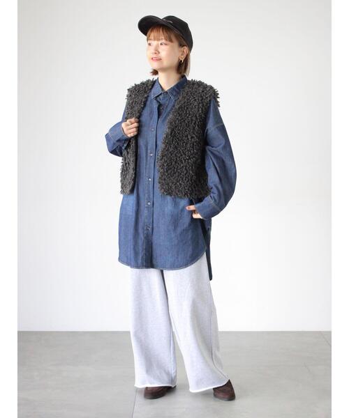 Lugnoncure（ルノンキュール）の「ショートボアベスト（ベスト・レディース・オフホワイト/チャコールグレー/モカ・F）」の20枚目の写真