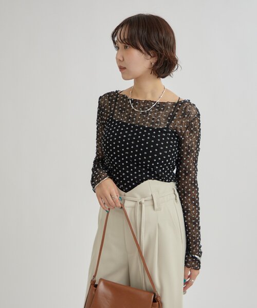 ドットレースレイヤードニット♡ レース衿レイヤードニット | JILL by JILL STUART（ジル バイ ジル