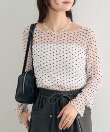 mystic | 【レイヤードスタイルに！】ドットレースプルオーバー(Tシャツ/カットソー)