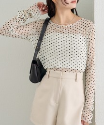 レディースのトップス（ホワイト/白色系・ドット柄）ファッション通販