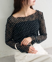 mystic | 【レイヤードスタイルに！】ドットレースプルオーバー(Tシャツ/カットソー)