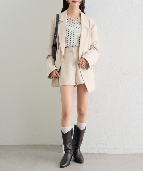 mystic（ミスティック）の「【レイヤードスタイルに！】ドットレースプルオーバー（Tシャツ/カットソー・レディース・ピンク/アイボリー/ブラック/ブルー/グリーン/オフホワイト・FREE）」の10枚目の写真