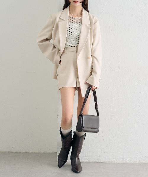 mystic（ミスティック）の「【レイヤードスタイルに！】ドットレースプルオーバー（Tシャツ/カットソー・レディース・ピンク/アイボリー/ブラック/ブルー/グリーン/オフホワイト・FREE）」の15枚目の写真