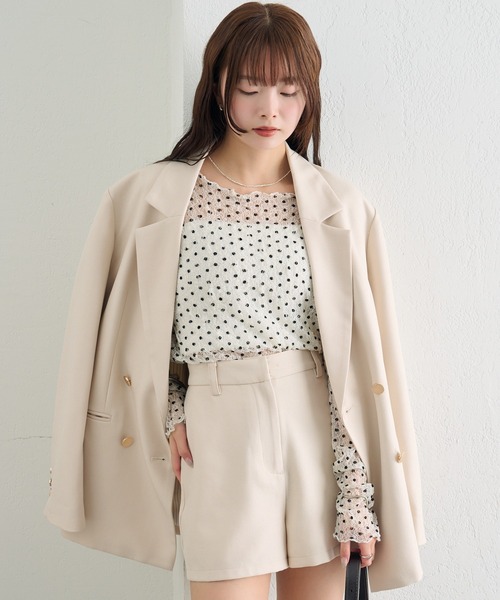 mystic（ミスティック）の「【レイヤードスタイルに！】ドットレースプルオーバー（Tシャツ/カットソー・レディース・ピンク/アイボリー/ブラック/ブルー/グリーン/オフホワイト・FREE）」の16枚目の写真