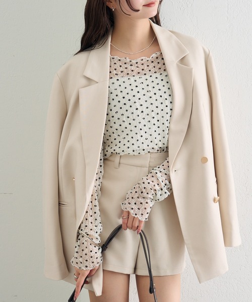 mystic（ミスティック）の「【レイヤードスタイルに！】ドットレースプルオーバー（Tシャツ/カットソー・レディース・ピンク/アイボリー/ブラック/ブルー/グリーン/オフホワイト・FREE）」の17枚目の写真