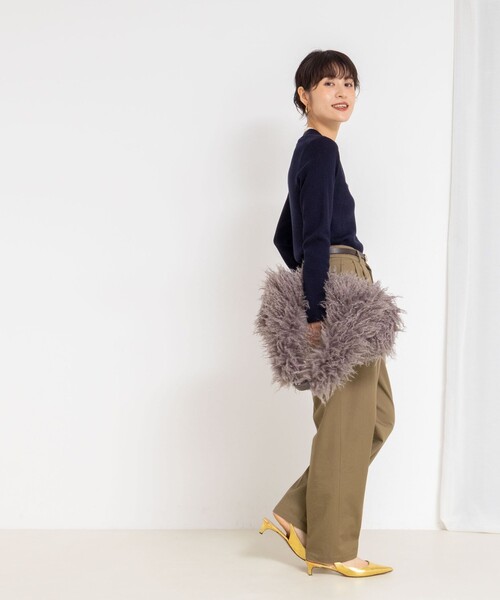 NOLLEY’S（ノーリーズ）の「《手洗い可能》16GマレーリブVネックカーディガン（カーディガン/ボレロ・レディース・ネイビー/ラベンダー/サーモンピンク/グレー・36/38）」の13枚目の写真