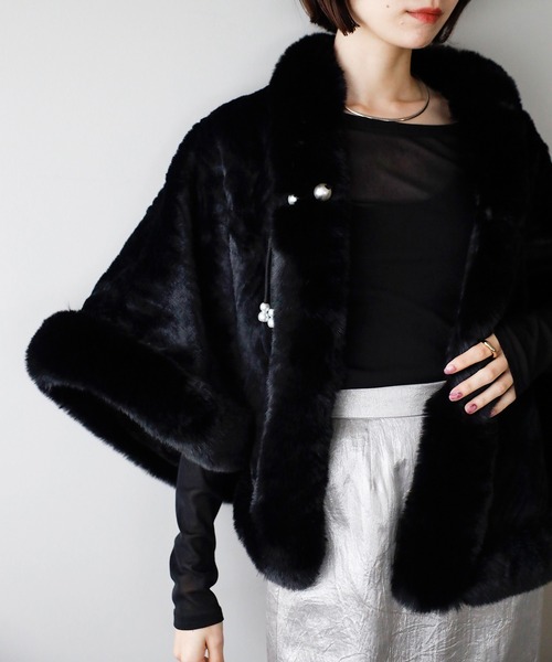 セール】フェイクファー ケープ（ポンチョ）｜Doumoi（ドゥモエ）の