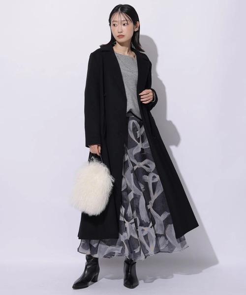 Mystrada（マイストラーダ）の「ノットモチーフフロッキースカート（スカート・レディース・ピンクベージュ/チャコールグレー・34/36/38）」の14枚目の写真