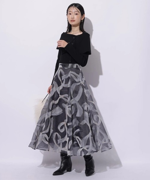 Mystrada（マイストラーダ）の「ノットモチーフフロッキースカート（スカート・レディース・ピンクベージュ/チャコールグレー・34/36/38）」の19枚目の写真