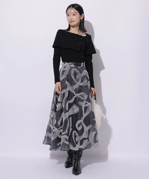 Mystrada（マイストラーダ）の「ノットモチーフフロッキースカート（スカート・レディース・ピンクベージュ/チャコールグレー・34/36/38）」の18枚目の写真