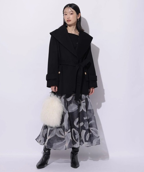 Mystrada（マイストラーダ）の「ノットモチーフフロッキースカート（スカート・レディース・ピンクベージュ/チャコールグレー・34/36/38）」の20枚目の写真