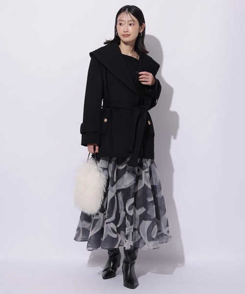 Mystrada（マイストラーダ）の「ノットモチーフフロッキースカート（スカート・レディース・ピンクベージュ/チャコールグレー・34/36/38）」の21枚目の写真