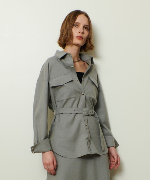 allureville(アルアバイル)の「サキソニーCPOシャツ(シャツ/ブラウス・レディース・グレー系その他/ネイビー・2)」の3枚目の写真