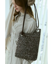 un/neu（アンノイ）の「ネップウール調アシメショルダー /スリム2WAYバッグ / ペットボトル収納可（ショルダーバッグ・レディース）」