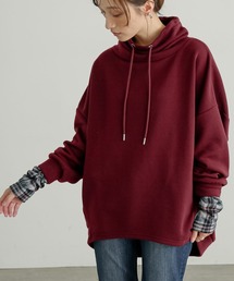 袖レイヤード裏起毛スタンドトップス