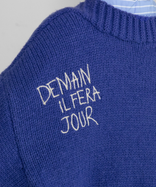 POU DOU DOU（プードゥドゥ）の「バックロゴ刺繍ルーズカーディガン（カーディガン/ボレロ・レディース・アイボリー/ブルー/グレー・M）」の13枚目の写真