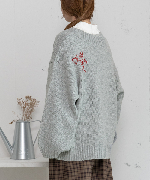 POU DOU DOU（プードゥドゥ）の「バックロゴ刺繍ルーズカーディガン（カーディガン/ボレロ・レディース・アイボリー/ブルー/グレー・M）」の15枚目の写真