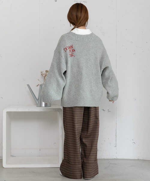 POU DOU DOU（プードゥドゥ）の「バックロゴ刺繍ルーズカーディガン（カーディガン/ボレロ・レディース・アイボリー/ブルー/グレー・M）」の22枚目の写真