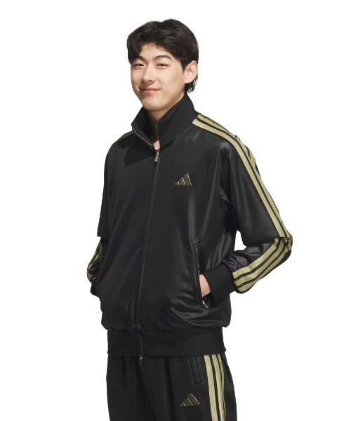 adidas(アディダス)の「アディダス adidas Staygoldレギュラーフィット トラックトップ(ジャージ・メンズ・ブラック×ブラック/ホワイト×ゴールド/ブラック×ゴールド・3L/LL/L/M/S)」の3枚目の写真