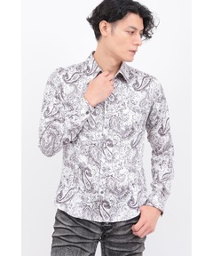 セール】BIG SALE開催中！【BY ATTENTION】 ペイズリー柄 長袖 シャツ