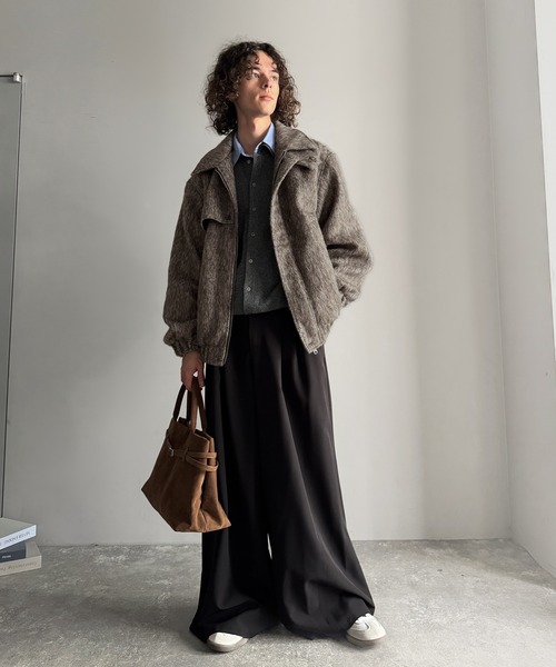 Classical Origin（クラシカルオリジン）の「シャギーファー素材2way襟デザインブルゾン／Shaggy Fur 2-Way Collar Design Blouson（ブルゾン・メンズ・ブラウン/グレー・SMALL/MEDIUM/LARGE）」の16枚目の写真