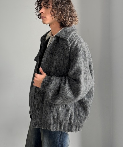 Classical Origin（クラシカルオリジン）の「シャギーファー素材2way襟デザインブルゾン／Shaggy Fur 2-Way Collar Design Blouson（ブルゾン・メンズ・ブラウン/グレー・SMALL/MEDIUM/LARGE）」の11枚目の写真