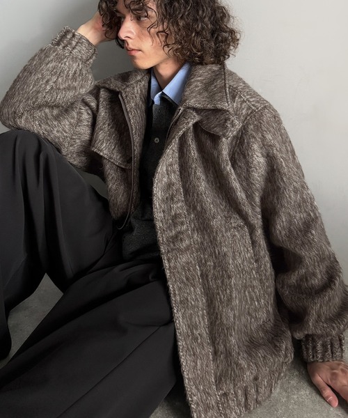Classical Origin（クラシカルオリジン）の「シャギーファー素材2way襟デザインブルゾン／Shaggy Fur 2-Way Collar Design Blouson（ブルゾン・メンズ・ブラウン/グレー・SMALL/MEDIUM/LARGE）」の3枚目の写真