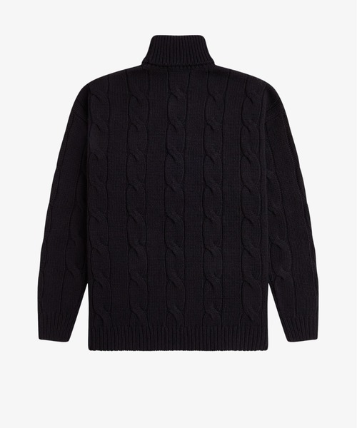 FRED PERRY(フレッドペリー)の「Roll Neck Cable Knit Jumper/ロールネックケーブルニット(ニット/セーター・レディース・ブラック・10)」の8枚目の写真