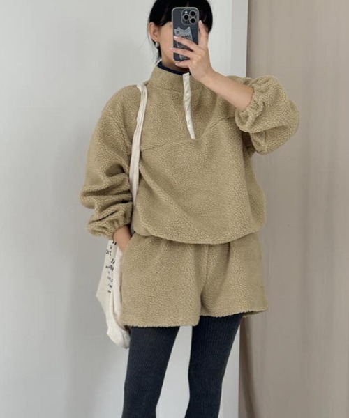 セール】ハーフジップボアセットアップ（セットアップ）｜semplice