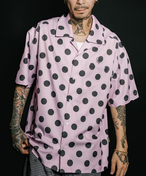 Subciety（サブサエティ）の「Dot shirt（シャツ/ブラウス・メンズ・ブラック/ピンク/グリーン・SMALL/MEDIUM/LARGE/X-LARGE）」の3枚目の写真