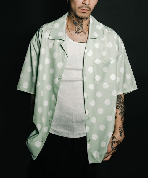 Subciety（サブサエティ）の「Dot shirt（シャツ/ブラウス・メンズ・ブラック/ピンク/グリーン・SMALL/MEDIUM/LARGE/X-LARGE）」の2枚目の写真