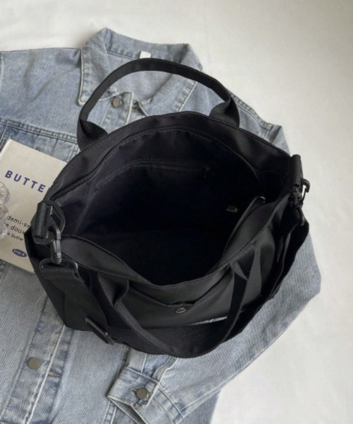 folka（フォルカ）の「10D39-MZ 2wayトートバッグ 取り外し可能ショルダー ポケット付（トートバッグ・レディース・ブラック/ホワイト・ONESIZE）」の10枚目の写真