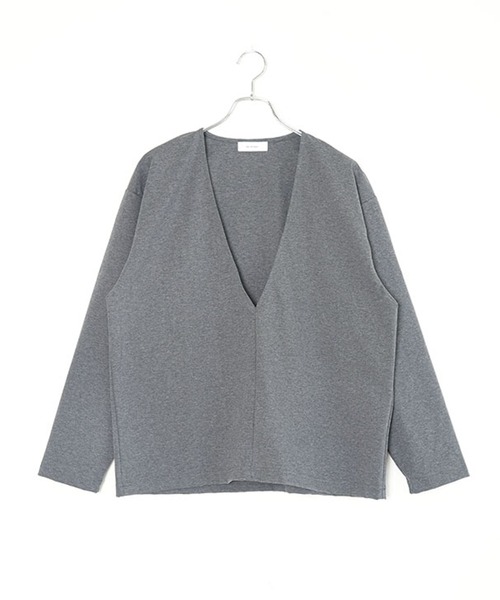 SOLAMONAT(ソラモナ)の「モッツァレラストレッチVネックプルオーバー(その他トップス・レディース・グレー/ブラック・FREE)」の7枚目の写真